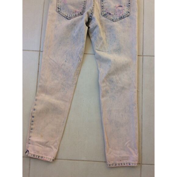 Carmar Denim Jeans Distressed High Waist Frayed Acid Wash - Picture 9 of 11